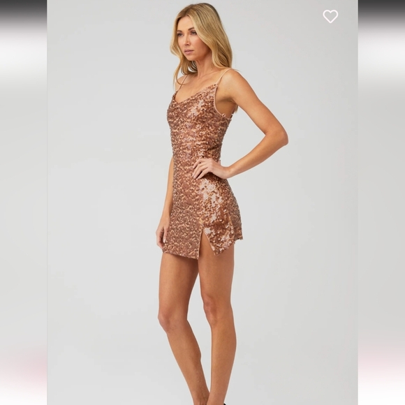 ASTR The Label Sparks Fly sequin mini dress. Party. Size XL. Nude, tan. - Picture 1 of 13
